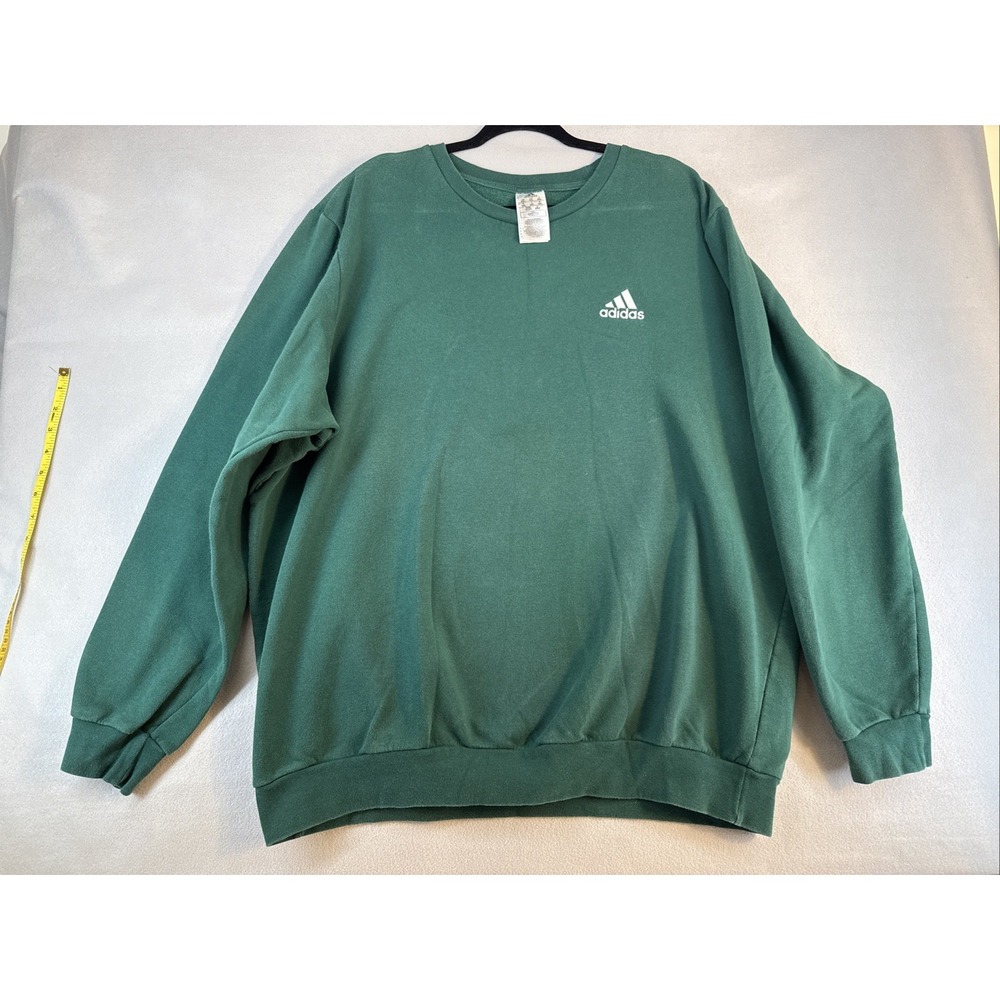Adidas Men's Green Sweater Size 2XL Mens Crewneck Sweatshirt